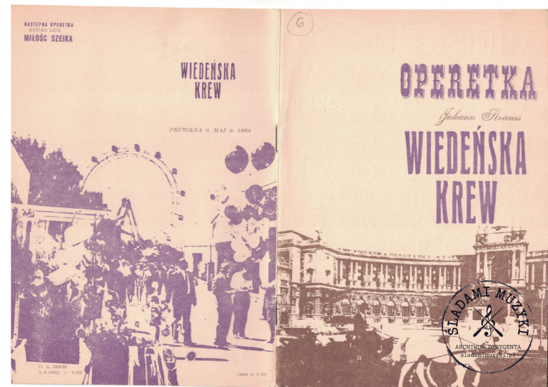 Program operetki „Wiedeńska Krew” - Miejski Teatr Muzyczny w Krakowie (1968) » Śladami Muzyki Skan 12