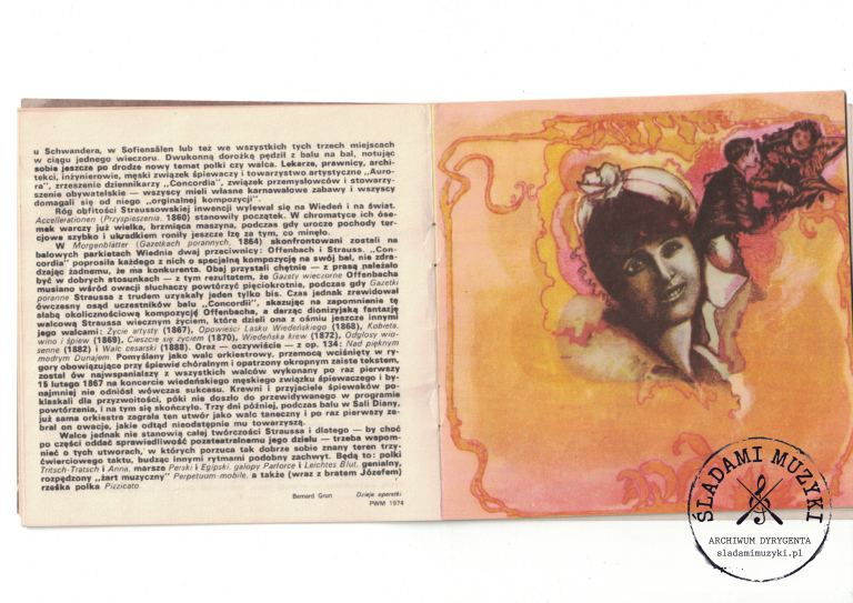 Program widowiska "Król walca" i odręczne notatki dyrygenckie - Krakowski Teatr Muzyczny (1979) » Śladami Muzyki Skan 89
