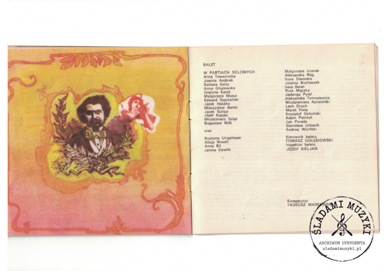 Program widowiska "Król walca" i odręczne notatki dyrygenckie - Krakowski Teatr Muzyczny (1979) » Śladami Muzyki Skan 93